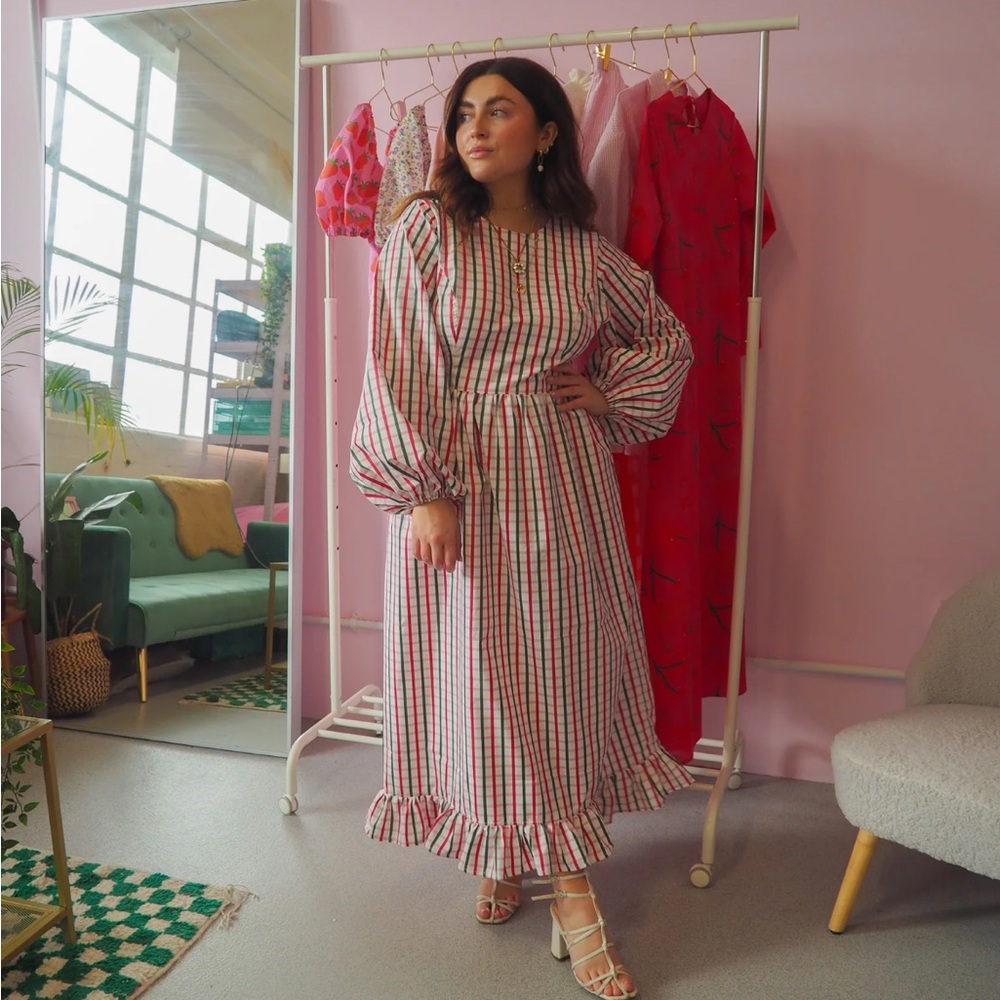 Long Sleeve Dress - Yellow Gingham